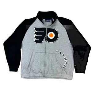 Philadelphia Flyers Blue Line Full Zip Jacket Men's L Gray NHL Mock Neck